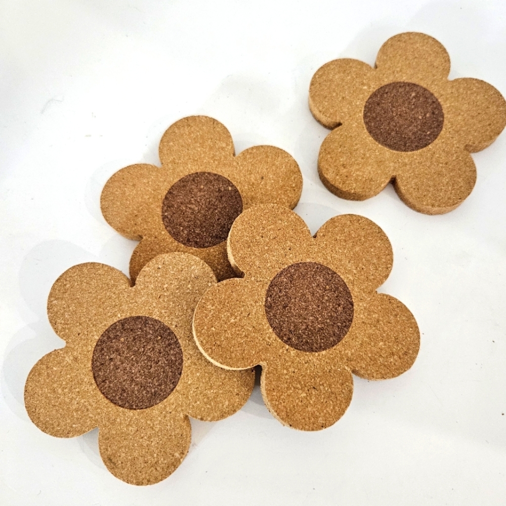 Daisy Cork Coasters - Set of 4
